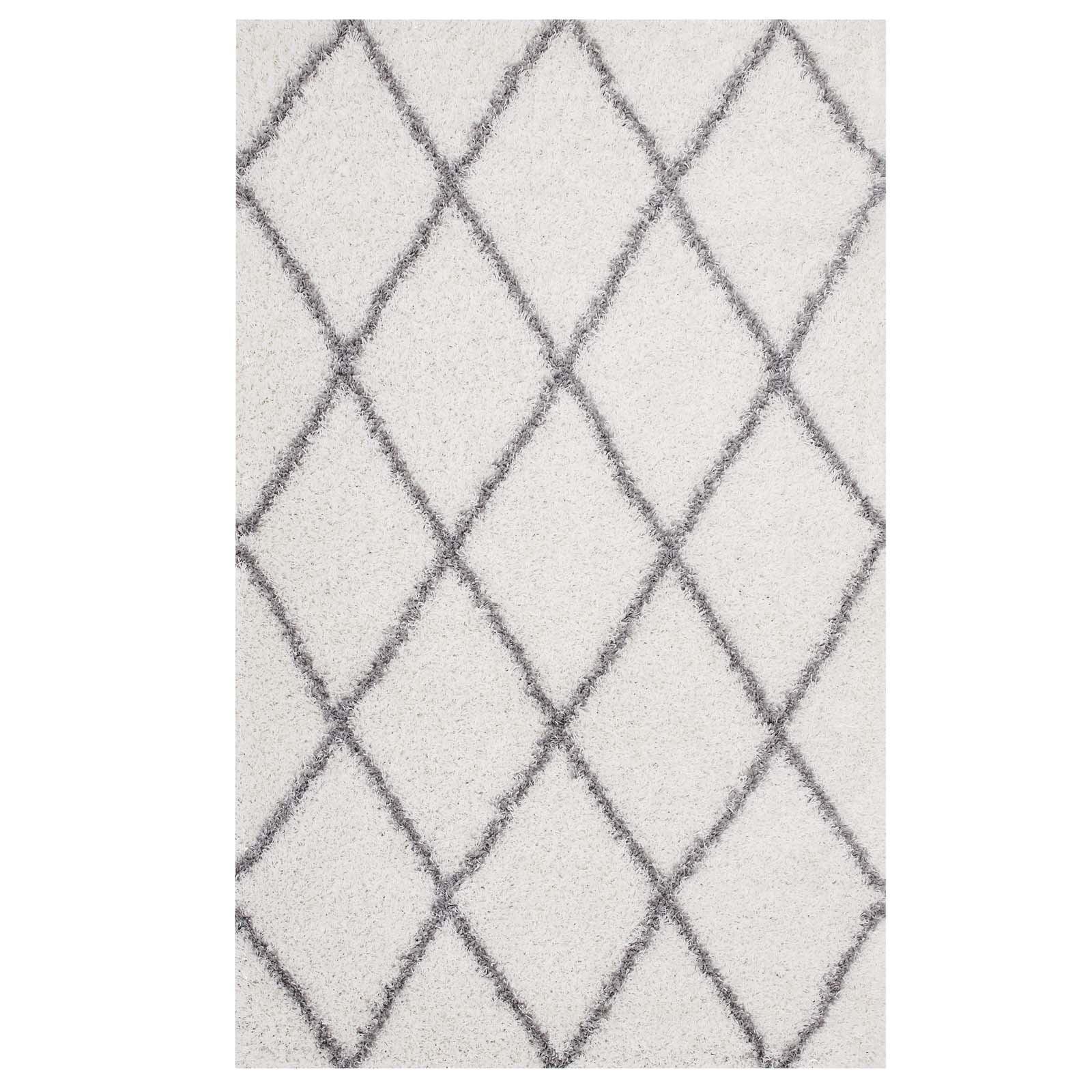 Modway Toryn Diamond Lattice Shag Area Rug FredCo