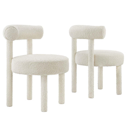 Modway Toulouse Boucle Fabric Dining Chair - Set of 2 FredCo