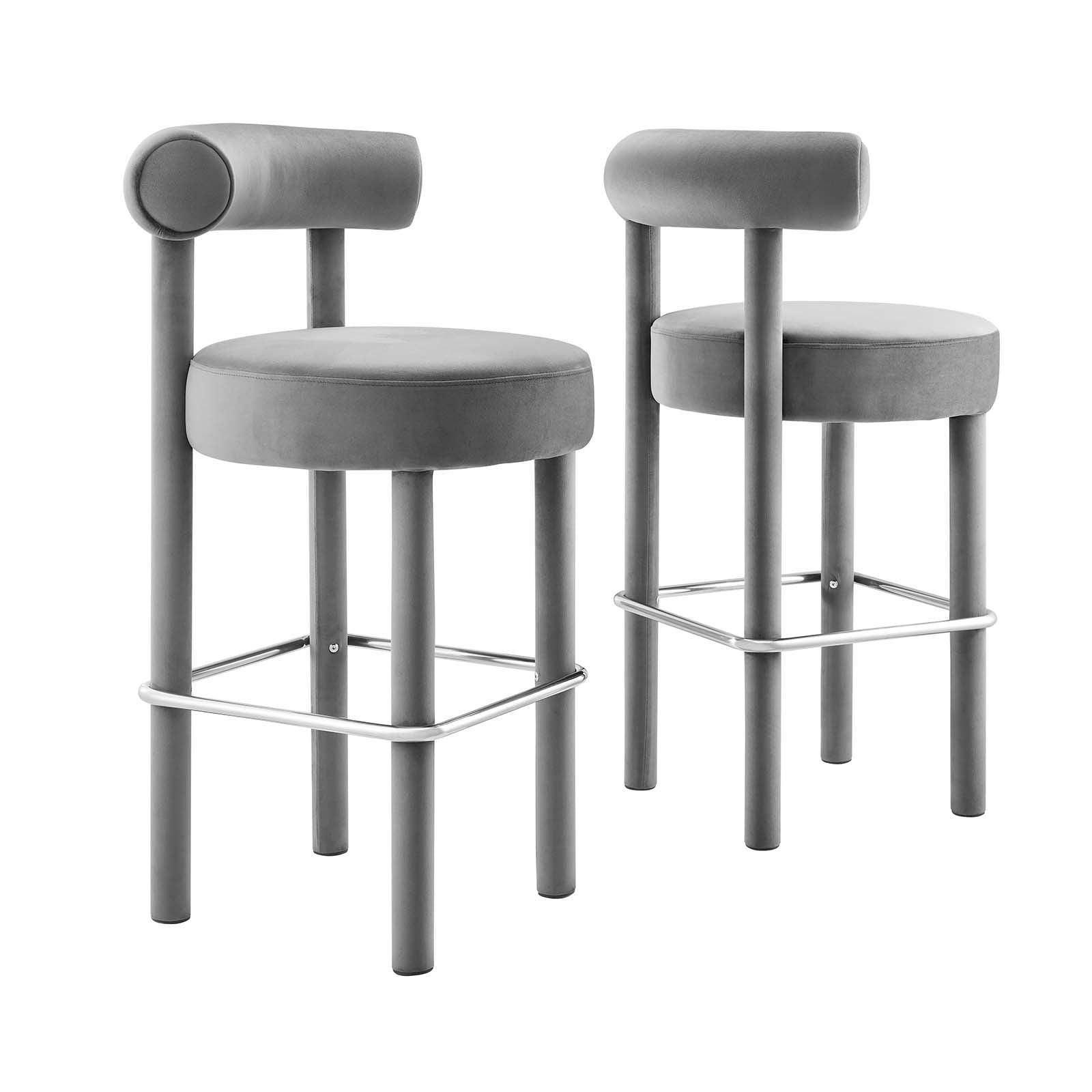 Modway Toulouse Performance Velvet Bar Stool - Set of 2 FredCo