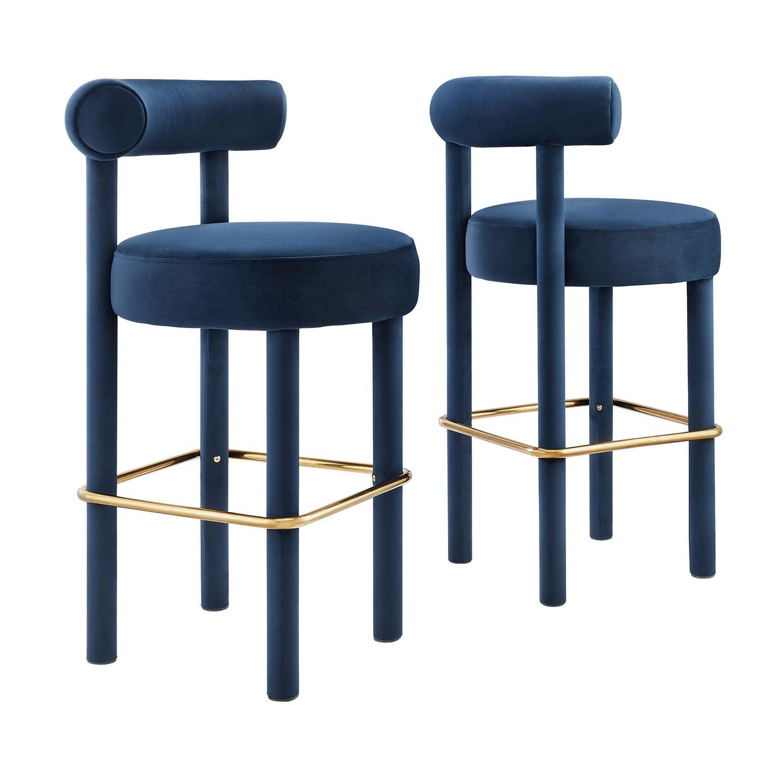 Modway Toulouse Performance Velvet Bar Stool - Set of 2 FredCo
