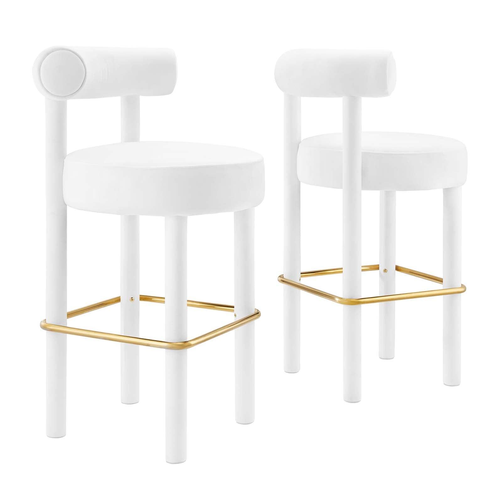 Modway Toulouse Performance Velvet Bar Stool - Set of 2 FredCo