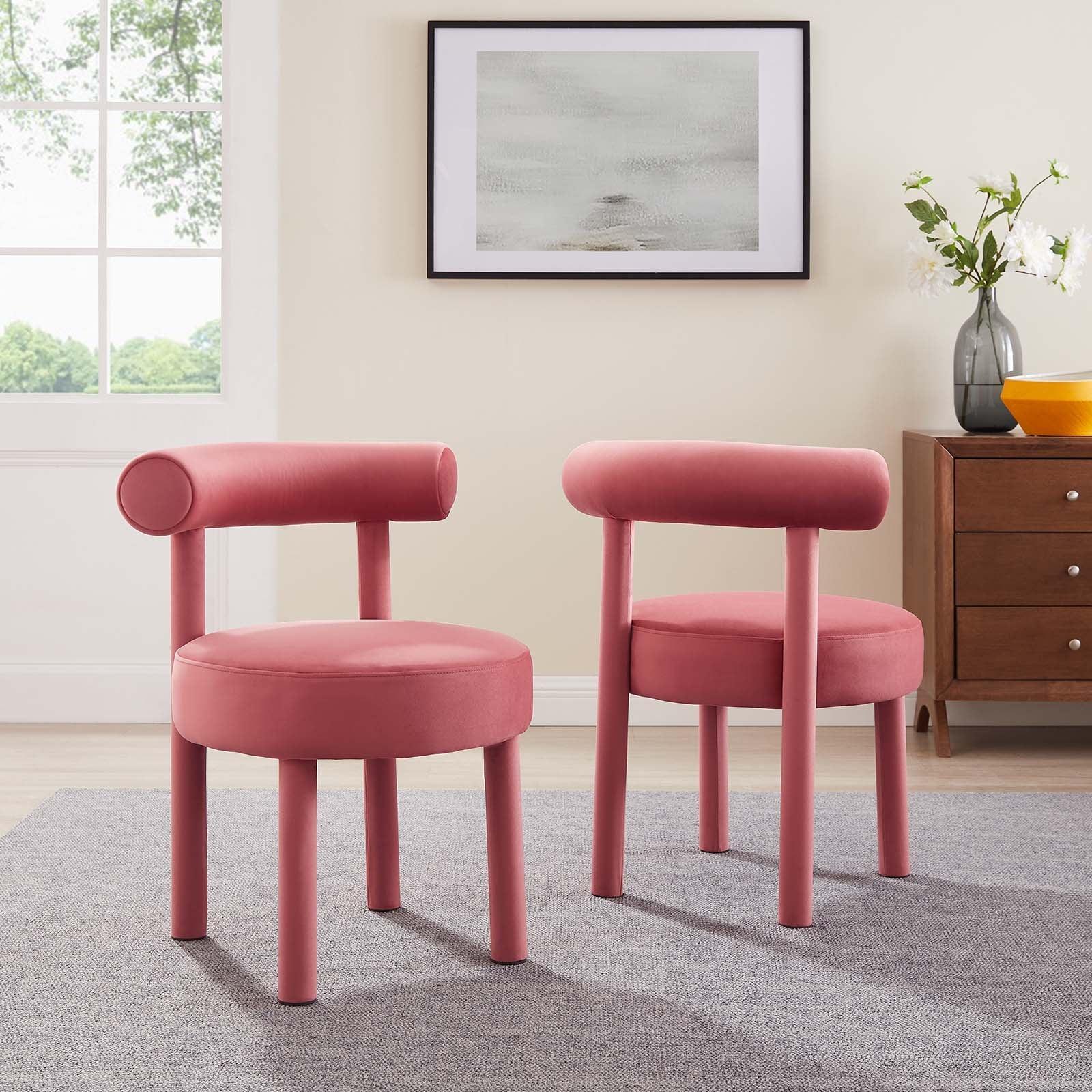 Modway Toulouse Performance Velvet Dining Chair - Set of 2 FredCo