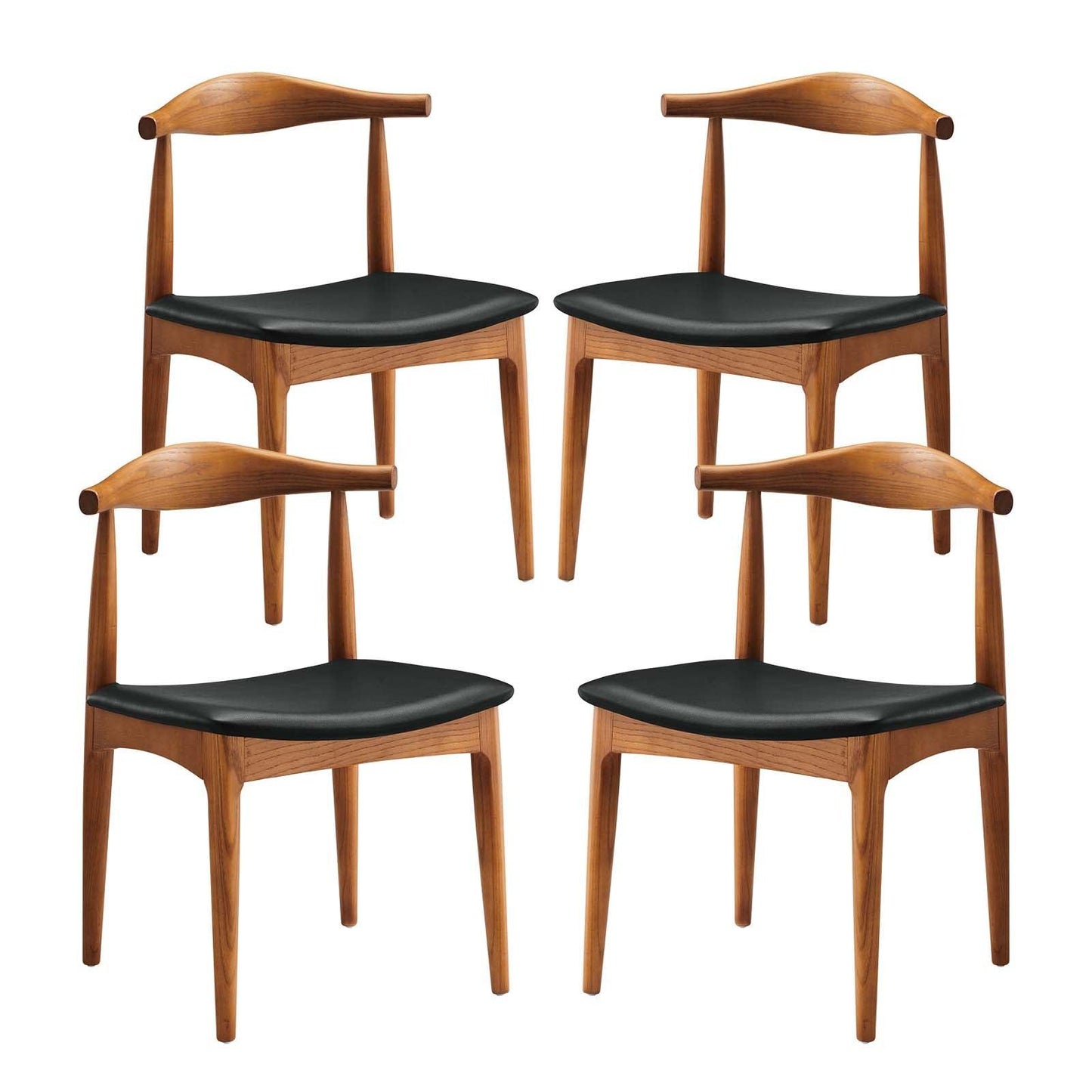 Modway Tracy Dining Chairs Wood Set of 4 FredCo