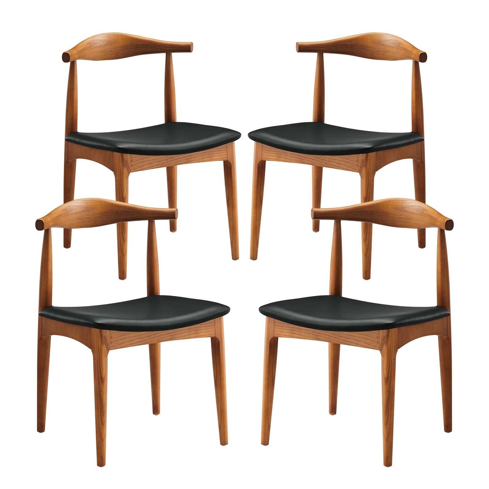 Modway Tracy Dining Chairs Wood Set of 4 FredCo
