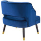 Modway Traipse Button Tufted Open Back Performance Velvet Armchair FredCo