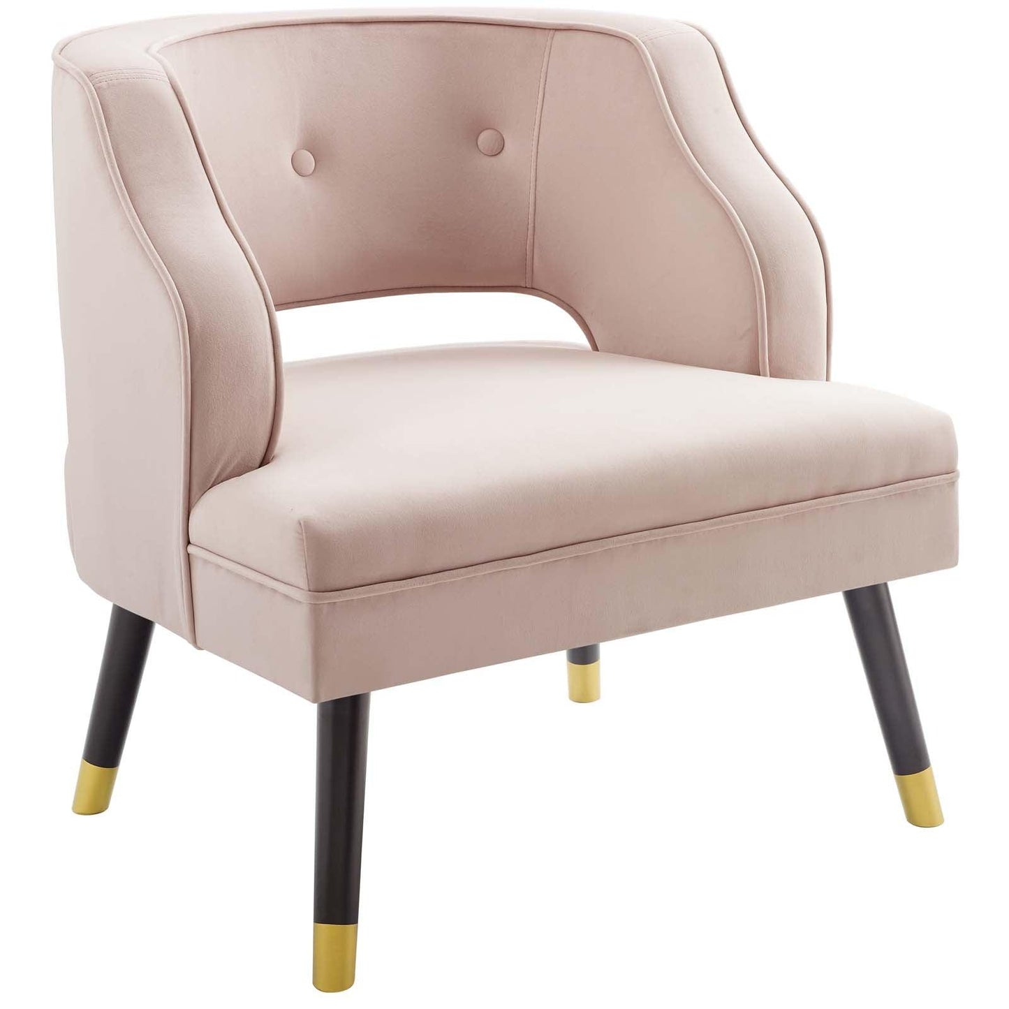 Modway Traipse Button Tufted Open Back Performance Velvet Armchair FredCo