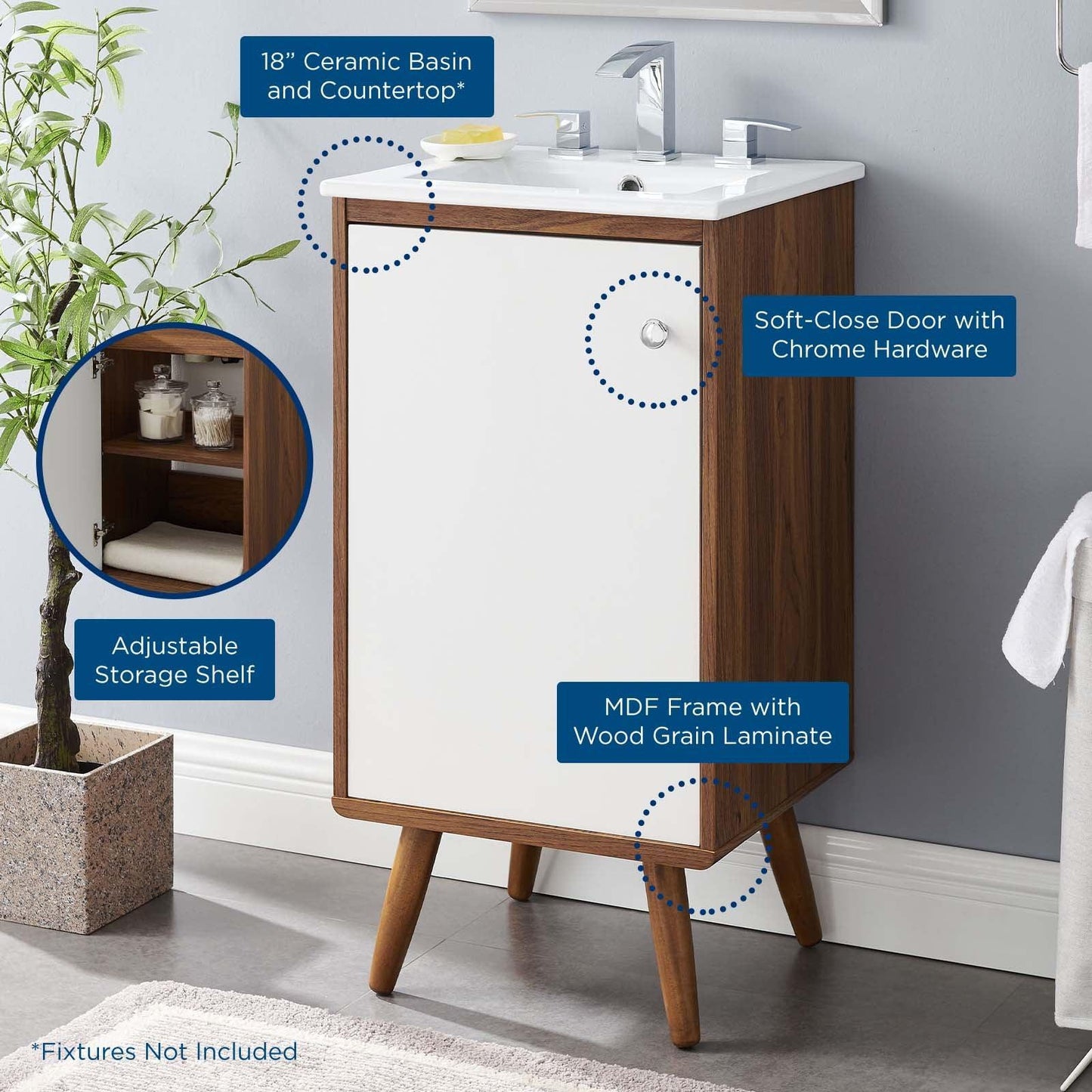 Modway Transmit 18" Bathroom Vanity FredCo