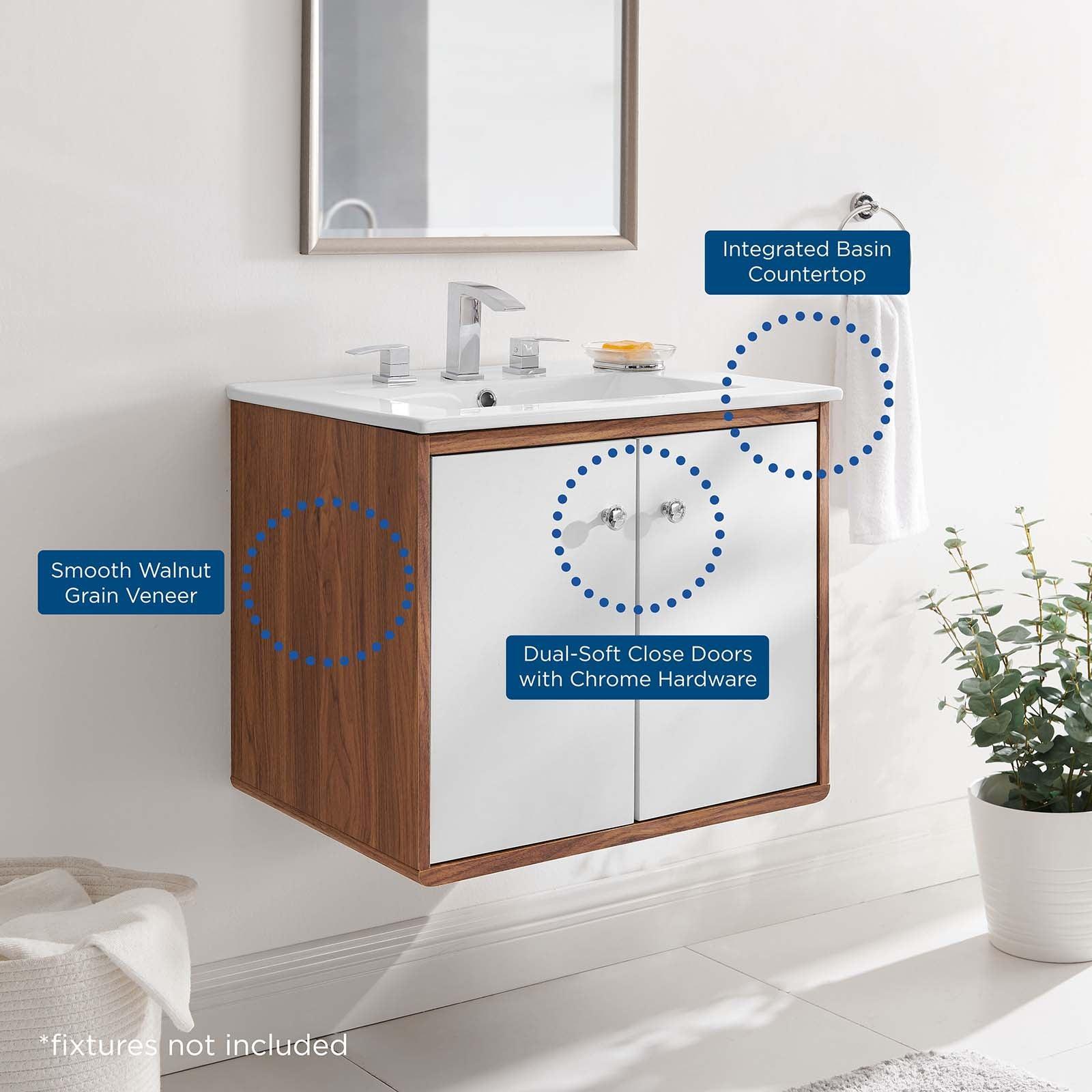 Modway Transmit 24" Wall-Mount Bathroom Vanity FredCo