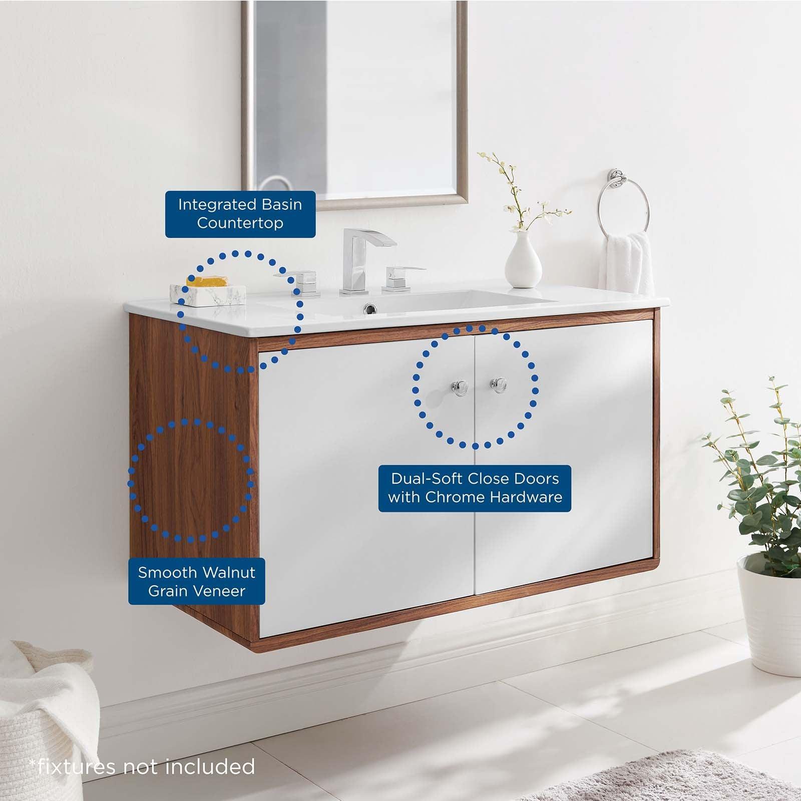 Modway Transmit 36" Wall-Mount Bathroom Vanity FredCo