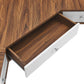Modway Transmit 47" Wall Mount Corner Walnut Office Desk FredCo