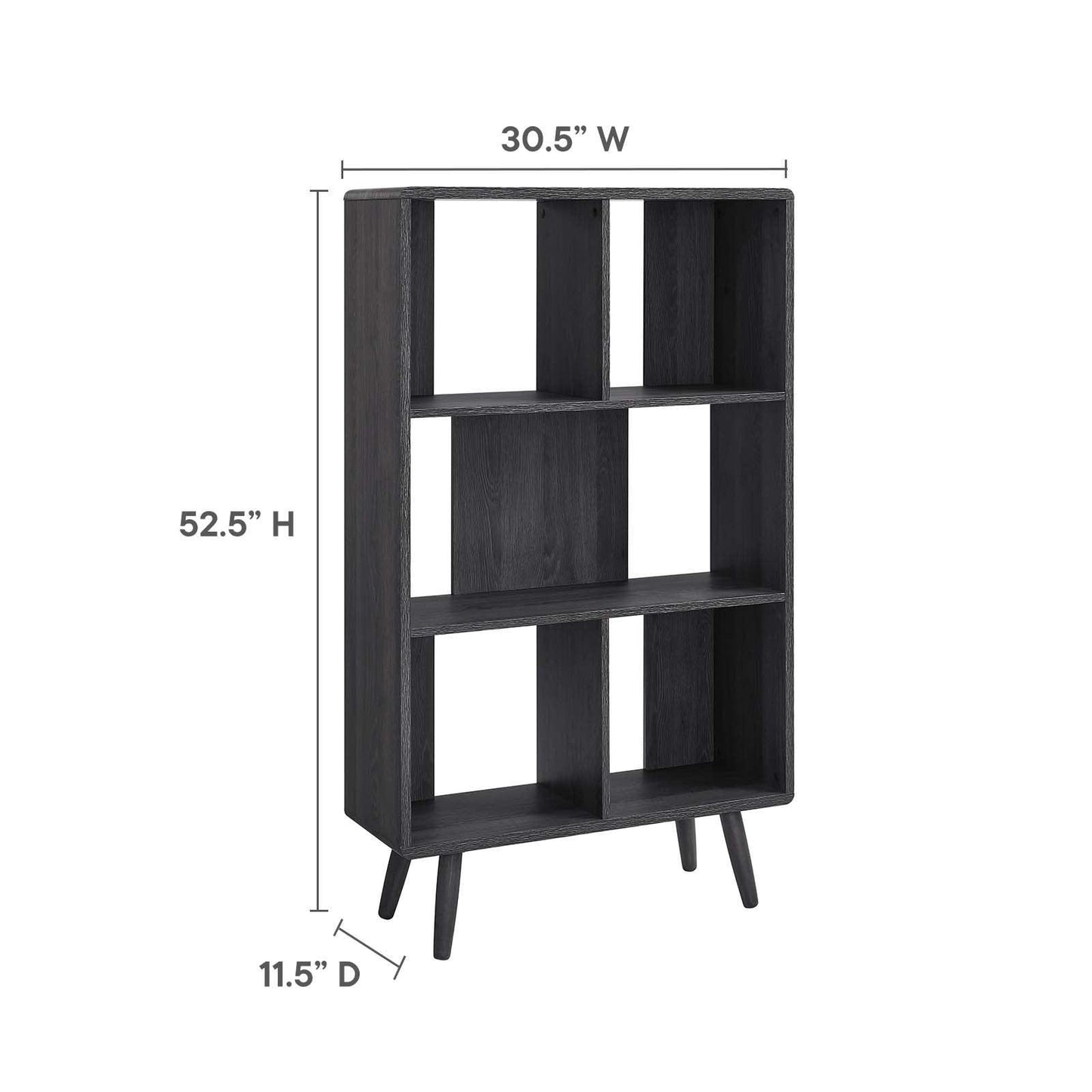 Modway Transmit 5 Shelf Wood Grain Bookcase, EEI-5743 FredCo