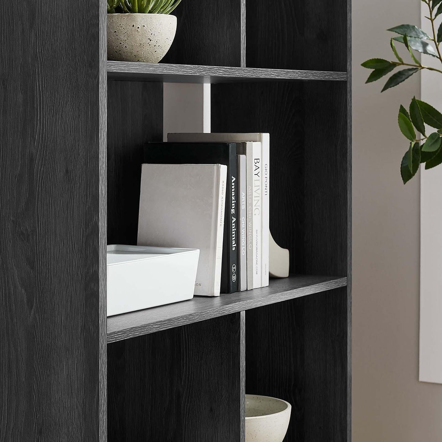 Modway Transmit 5 Shelf Wood Grain Bookcase, EEI-5743 FredCo