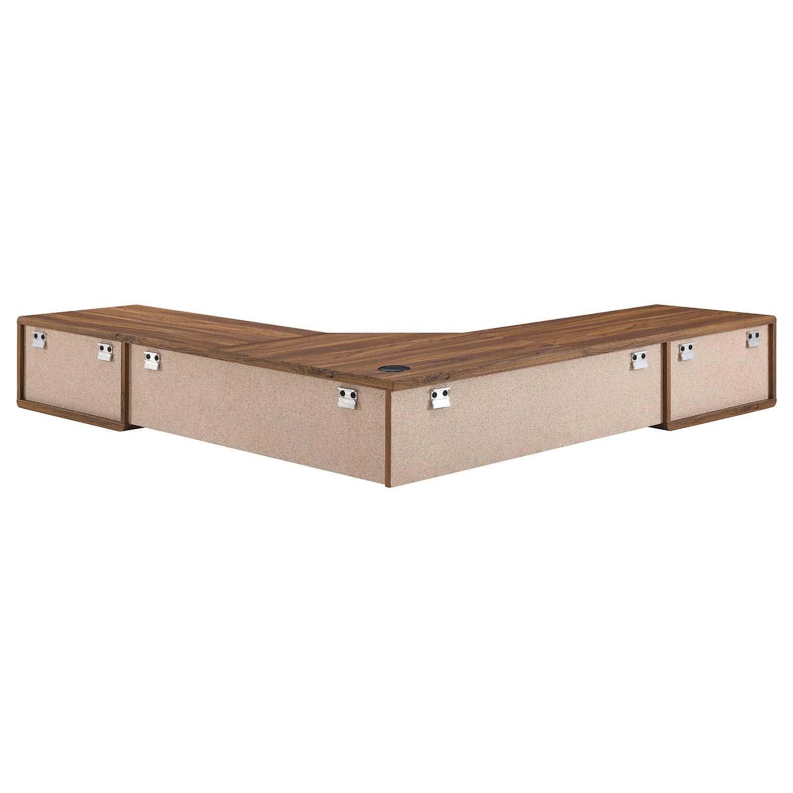 Modway Transmit 55" Wall Mount Corner Wood Office Desk FredCo