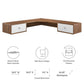 Modway Transmit 55" Wall Mount Corner Wood Office Desk FredCo