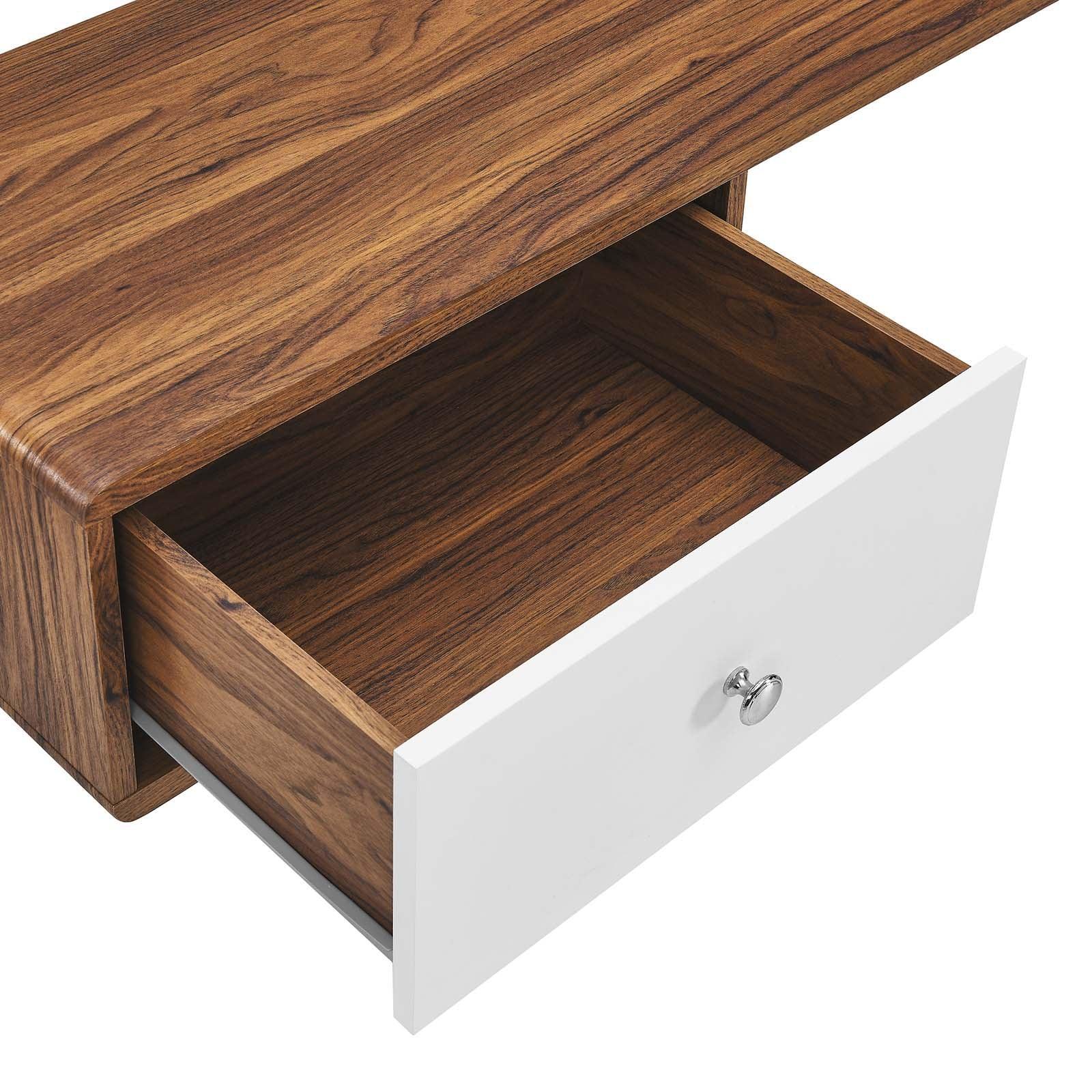 Modway Transmit 55" Wall Mount Corner Wood Office Desk FredCo