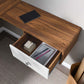 Modway Transmit 55" Wall Mount Corner Wood Office Desk FredCo