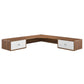Modway Transmit 55" Wall Mount Corner Wood Office Desk FredCo