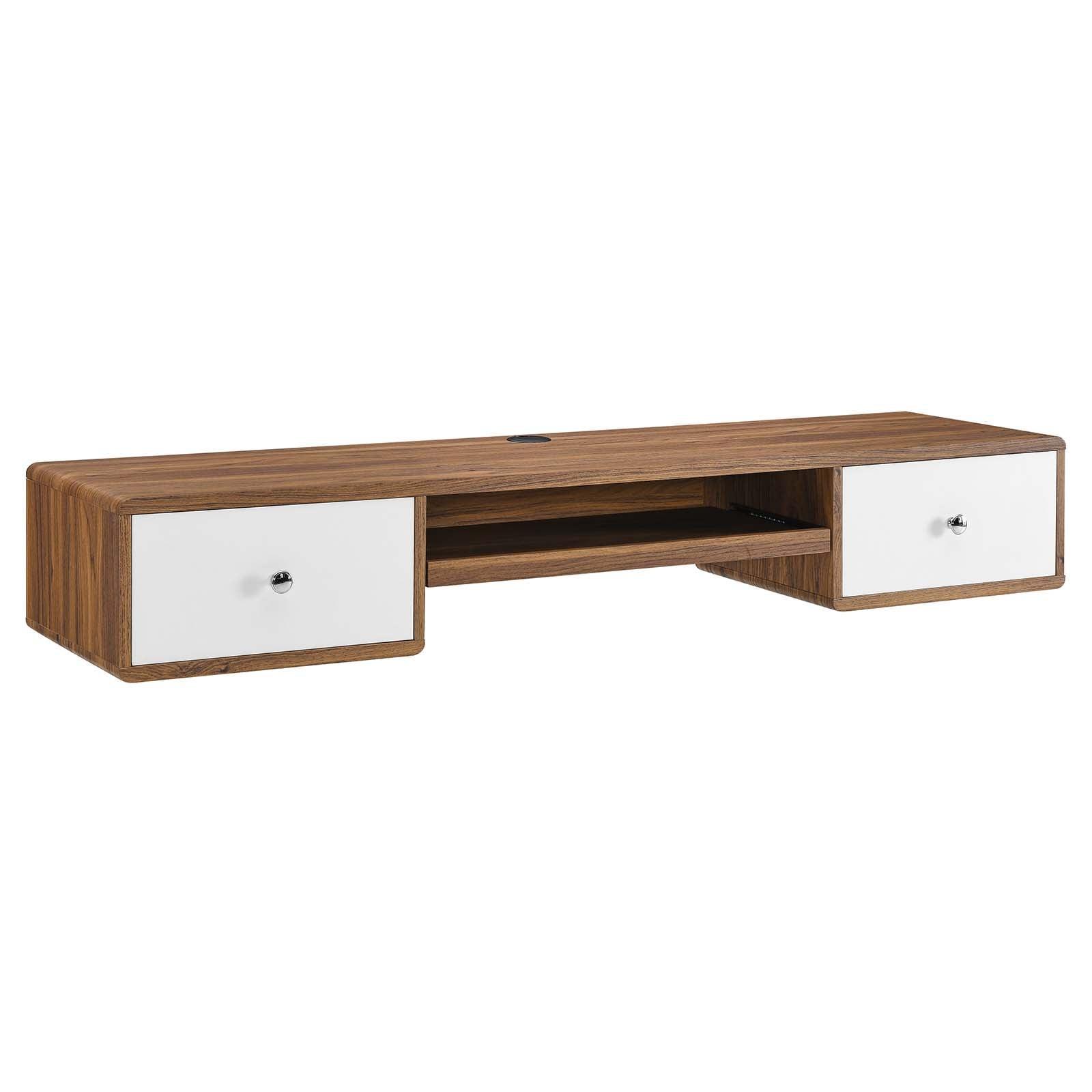 Modway Transmit 60" Wall Mount Wood Office Desk FredCo