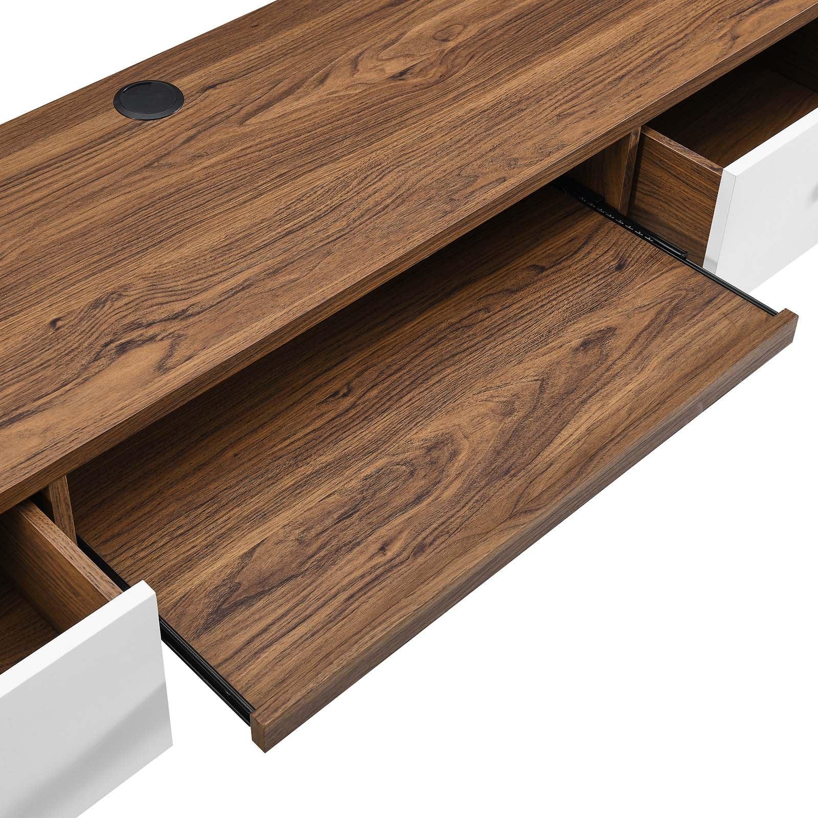 Modway Transmit 60" Wall Mount Wood Office Desk FredCo