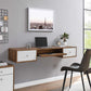 Modway Transmit 60" Wall Mount Wood Office Desk FredCo