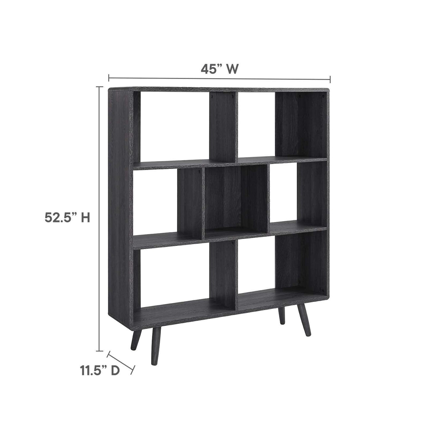 Modway Transmit 7 Shelf Wood Grain Bookcase, EEI-2529 FredCo