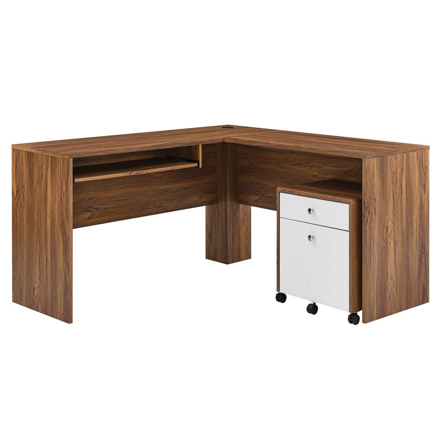 Modway Transmit Wood Desk and File Cabinet Set FredCo