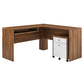 Modway Transmit Wood Desk and File Cabinet Set FredCo
