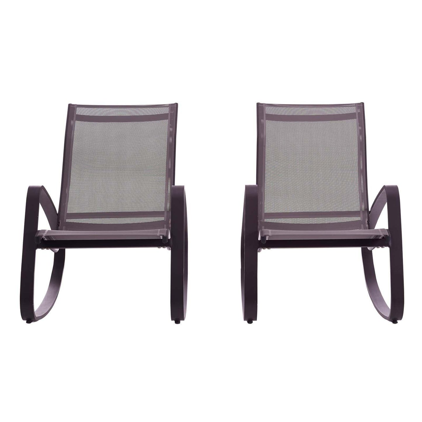 Modway Traveler Rocking Lounge Chair Outdoor Patio Mesh Sling Set of 2 FredCo