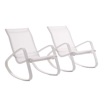 Modway Traveler Rocking Lounge Chair Outdoor Patio Mesh Sling Set of 2 FredCo