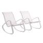 Modway Traveler Rocking Lounge Chair Outdoor Patio Mesh Sling Set of 2 FredCo