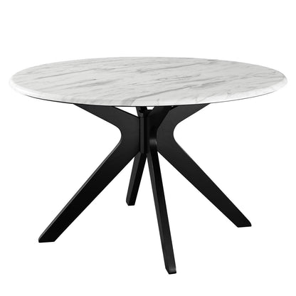 Modway Traverse 50" Round Performance Artificial Marble Dining Table FredCo