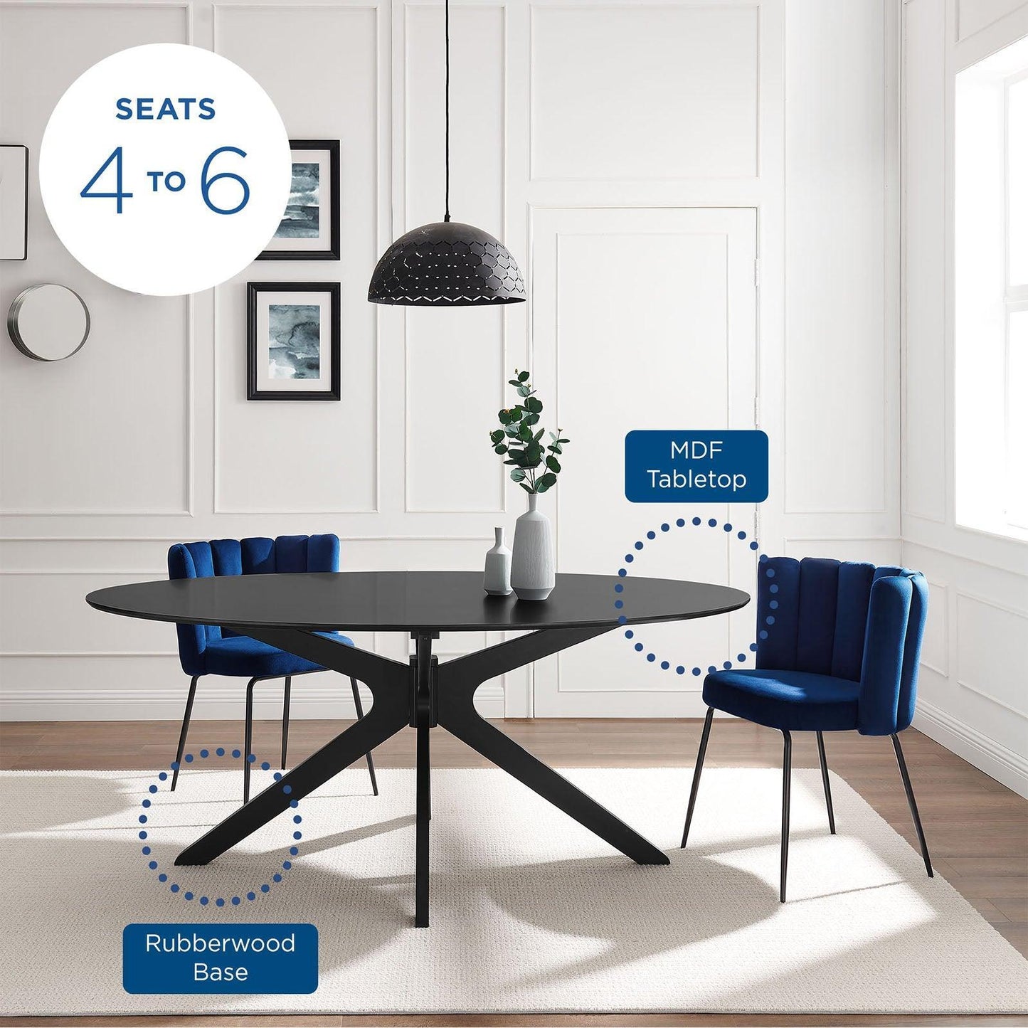 Modway Traverse 71" Oval Dining Table FredCo