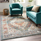 Modway Tribute Camellia Distressed Vintage Floral Persian Medallion Area Rug FredCo