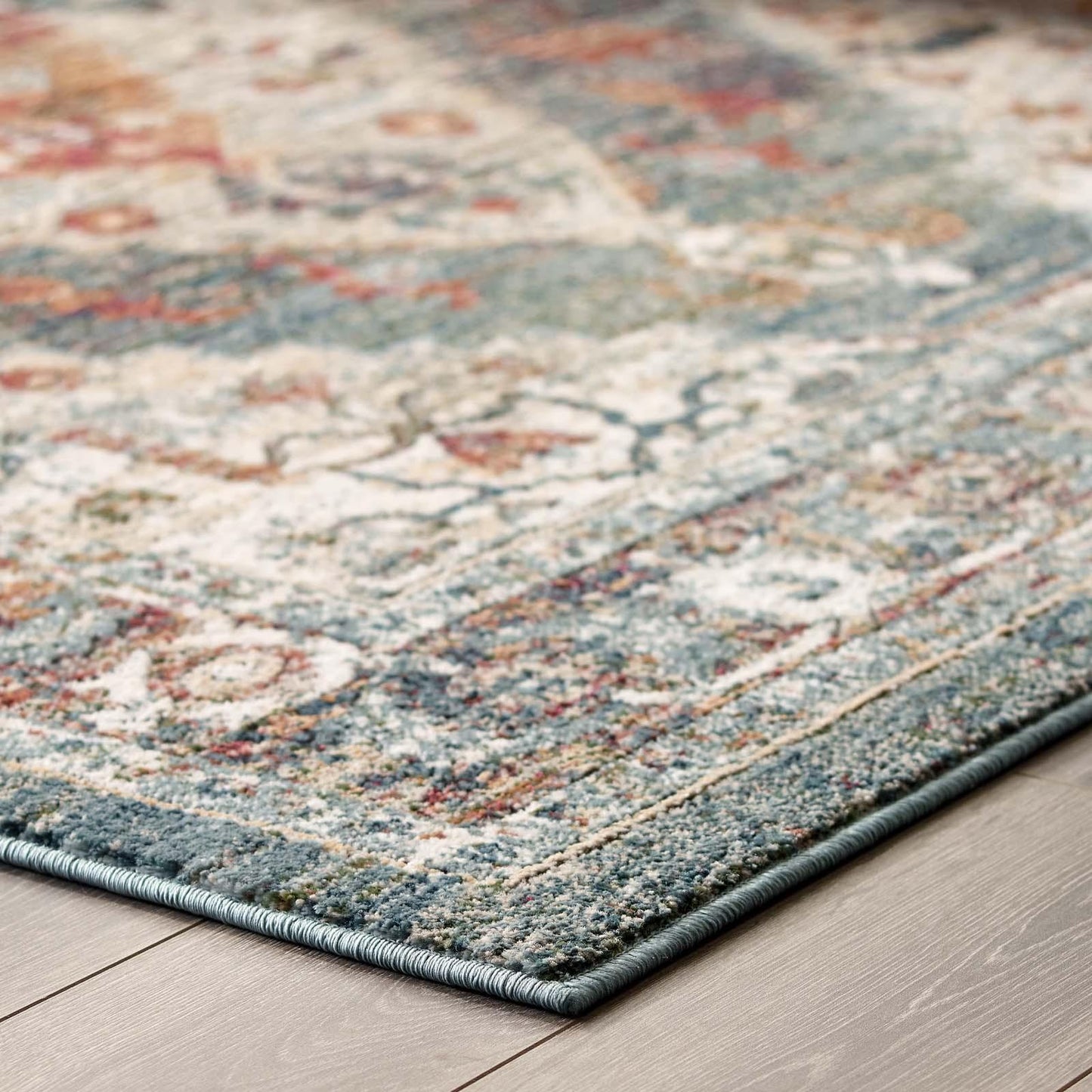 Modway Tribute Camellia Distressed Vintage Floral Persian Medallion Area Rug FredCo