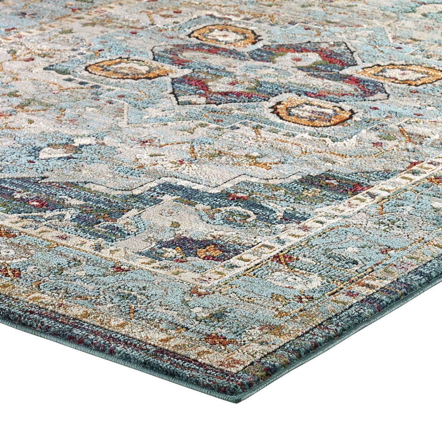 Modway Tribute Diantha Distressed Vintage Floral Persian Medallion Area Rug FredCo