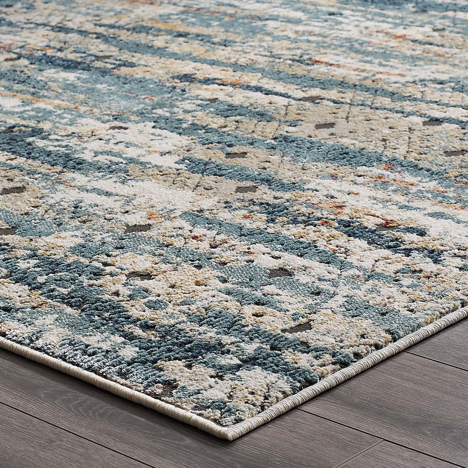 Modway Tribute Eisley Rustic Distressed Transitional Diamond Lattice Area Rug FredCo