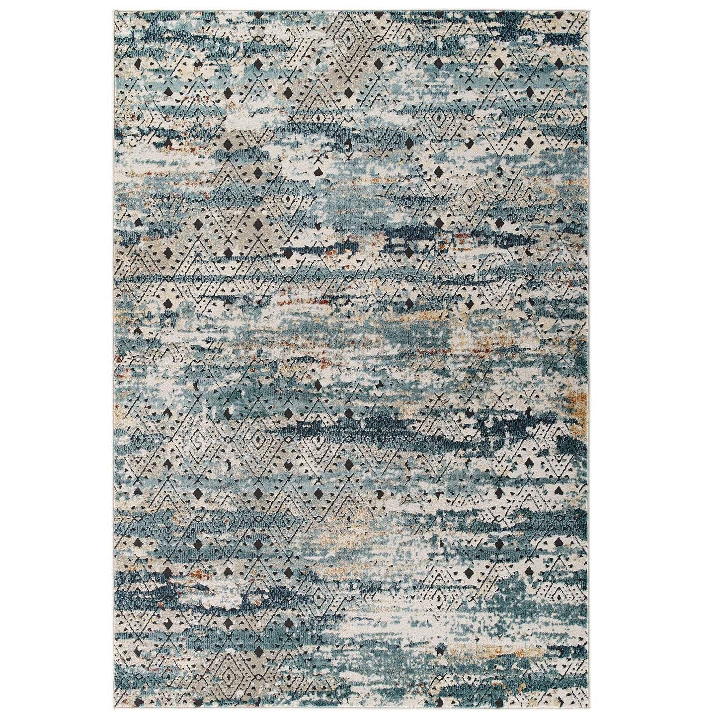 Modway Tribute Eisley Rustic Distressed Transitional Diamond Lattice Area Rug FredCo
