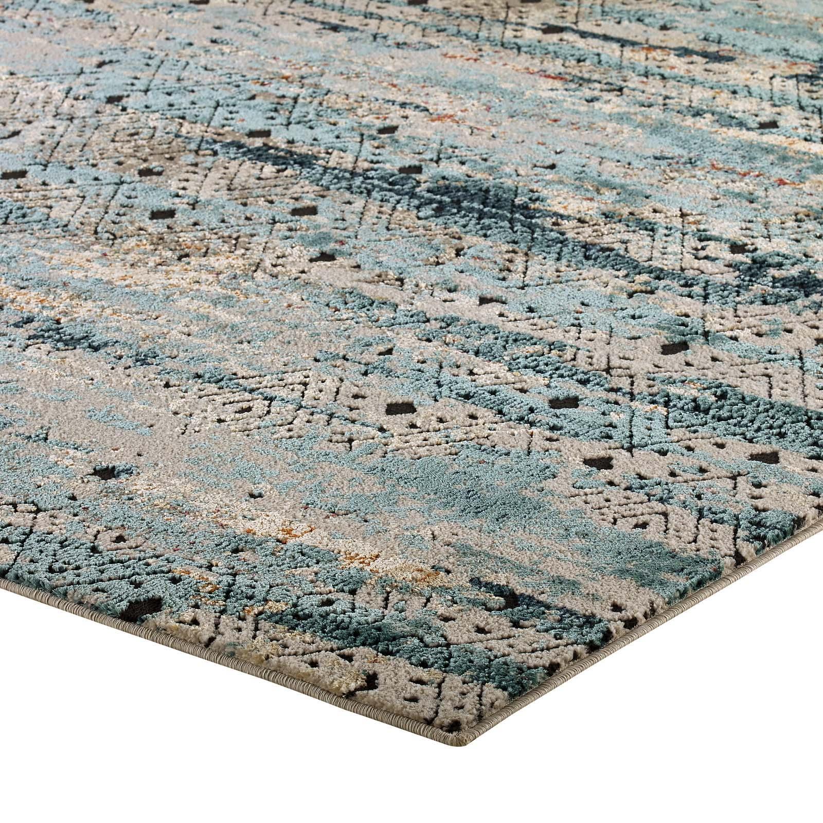 Modway Tribute Eisley Rustic Distressed Transitional Diamond Lattice Area Rug FredCo