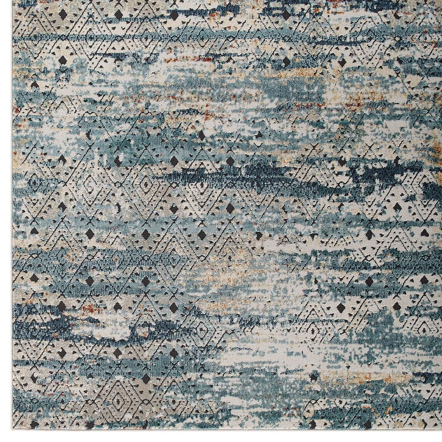 Modway Tribute Eisley Rustic Distressed Transitional Diamond Lattice Area Rug FredCo