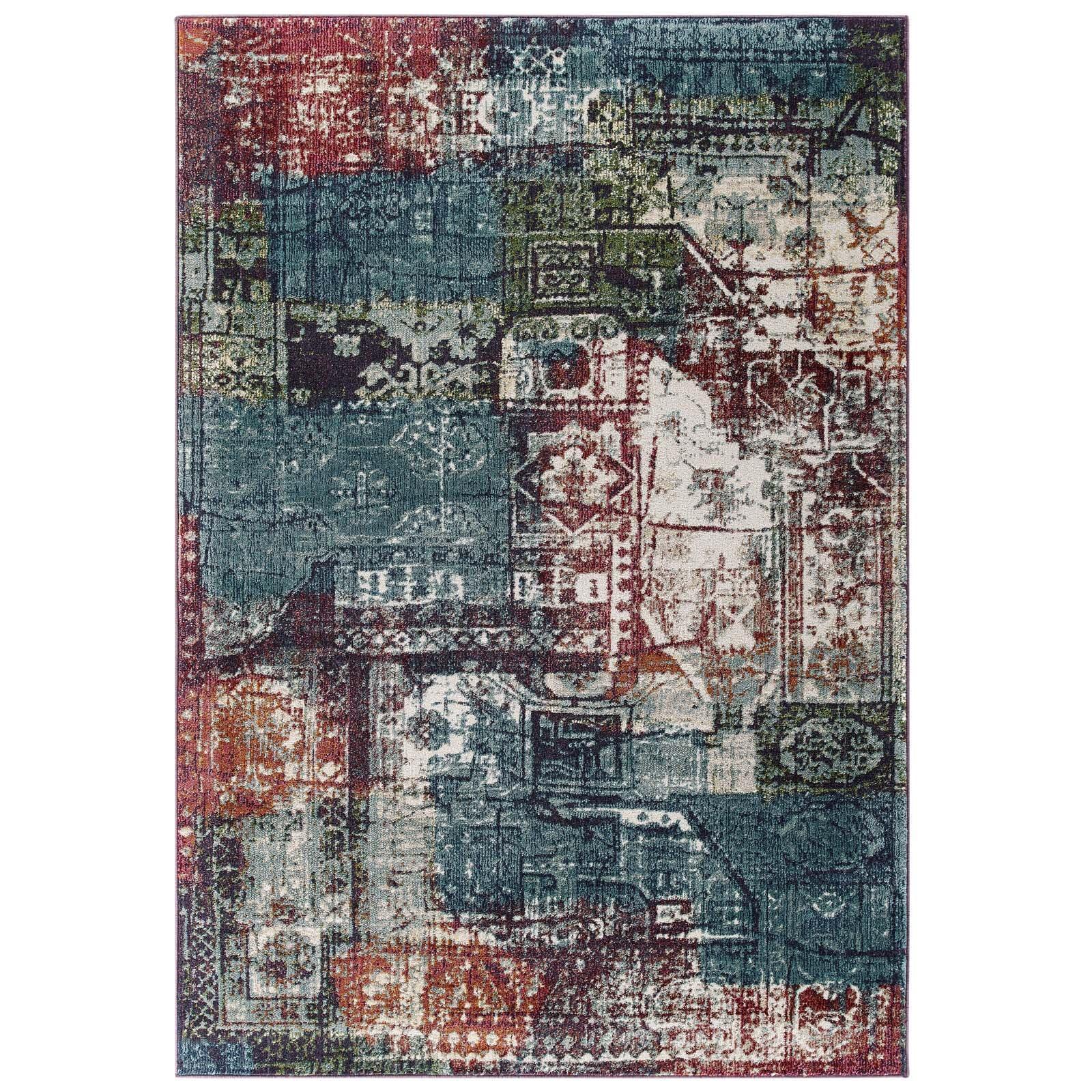 Modway Tribute Elowen Contemporary Modern Vintage Mosaic Area Rug FredCo
