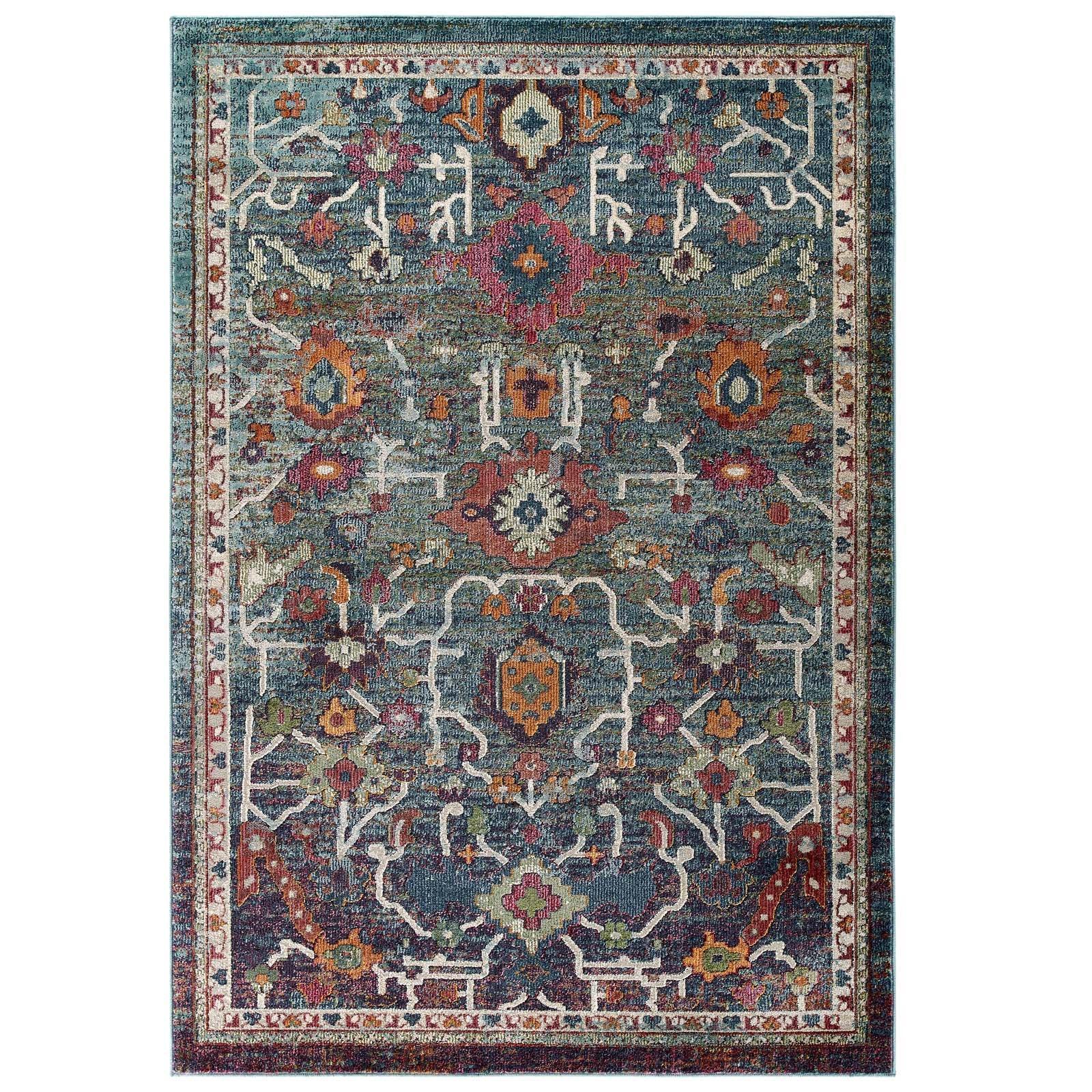 Modway Tribute Every Distressed Vintage Floral Area Rug FredCo