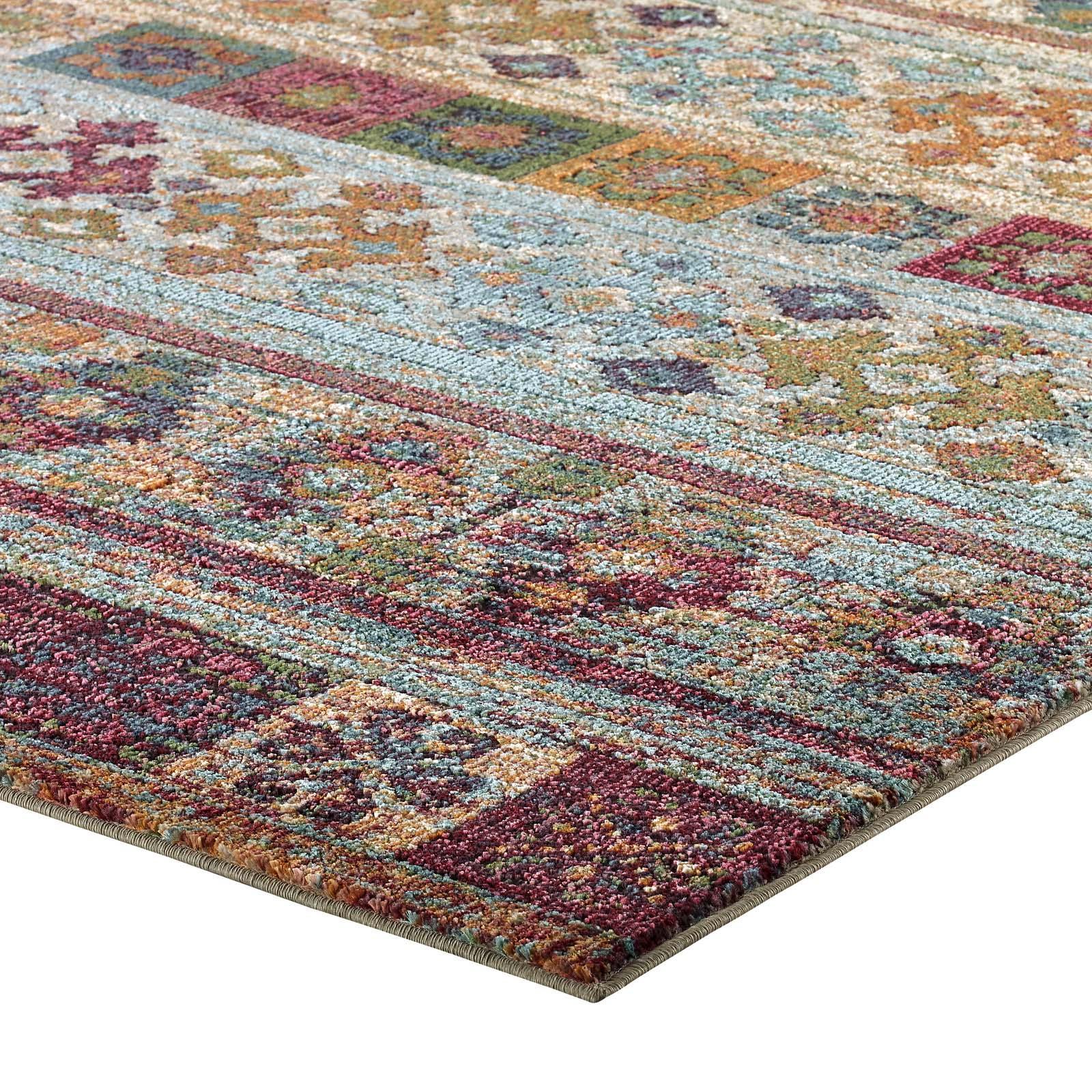 Modway Tribute Nala Distressed Vintage Floral Lattice Area Rug FredCo