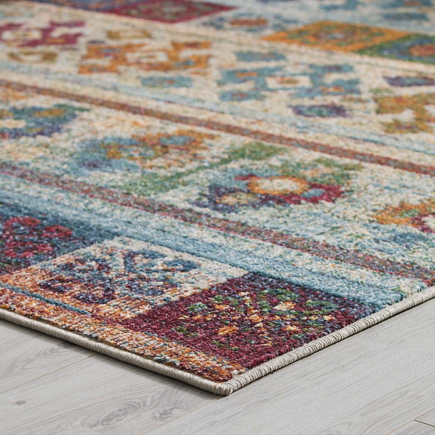 Modway Tribute Nala Distressed Vintage Floral Lattice Area Rug FredCo