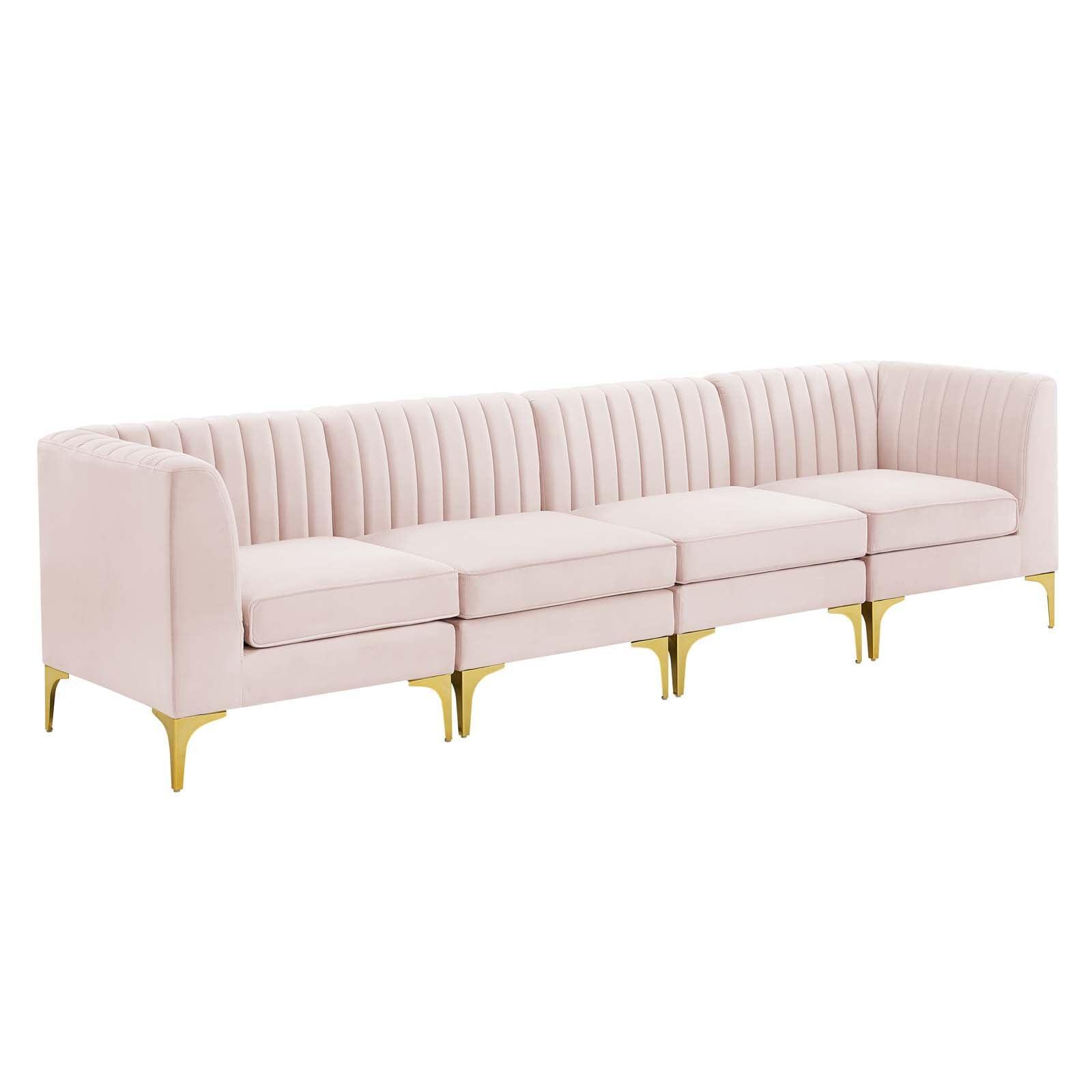 Modway Triumph Channel Tufted Performance Velvet 4-Seater Sofa, EEI-4348 FredCo