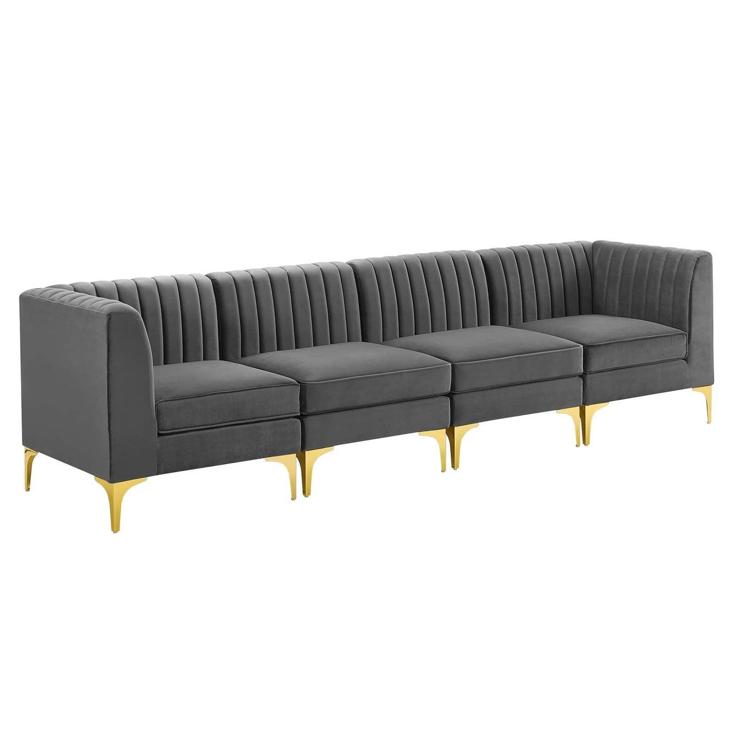 Modway Triumph Channel Tufted Performance Velvet 4-Seater Sofa, EEI-4348 FredCo