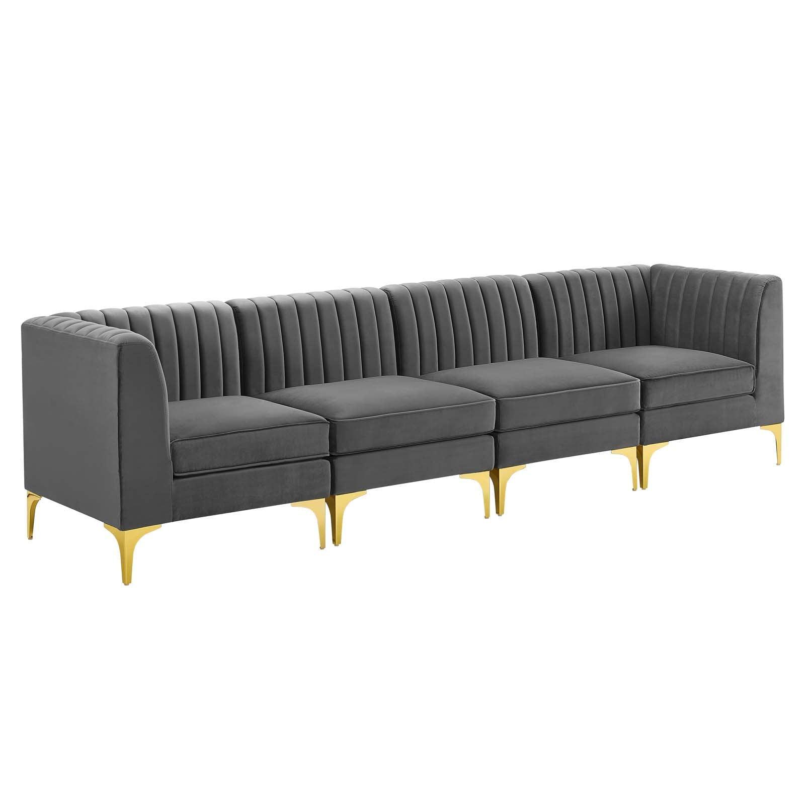 Modway Triumph Channel Tufted Performance Velvet 4-Seater Sofa, EEI-4348 FredCo