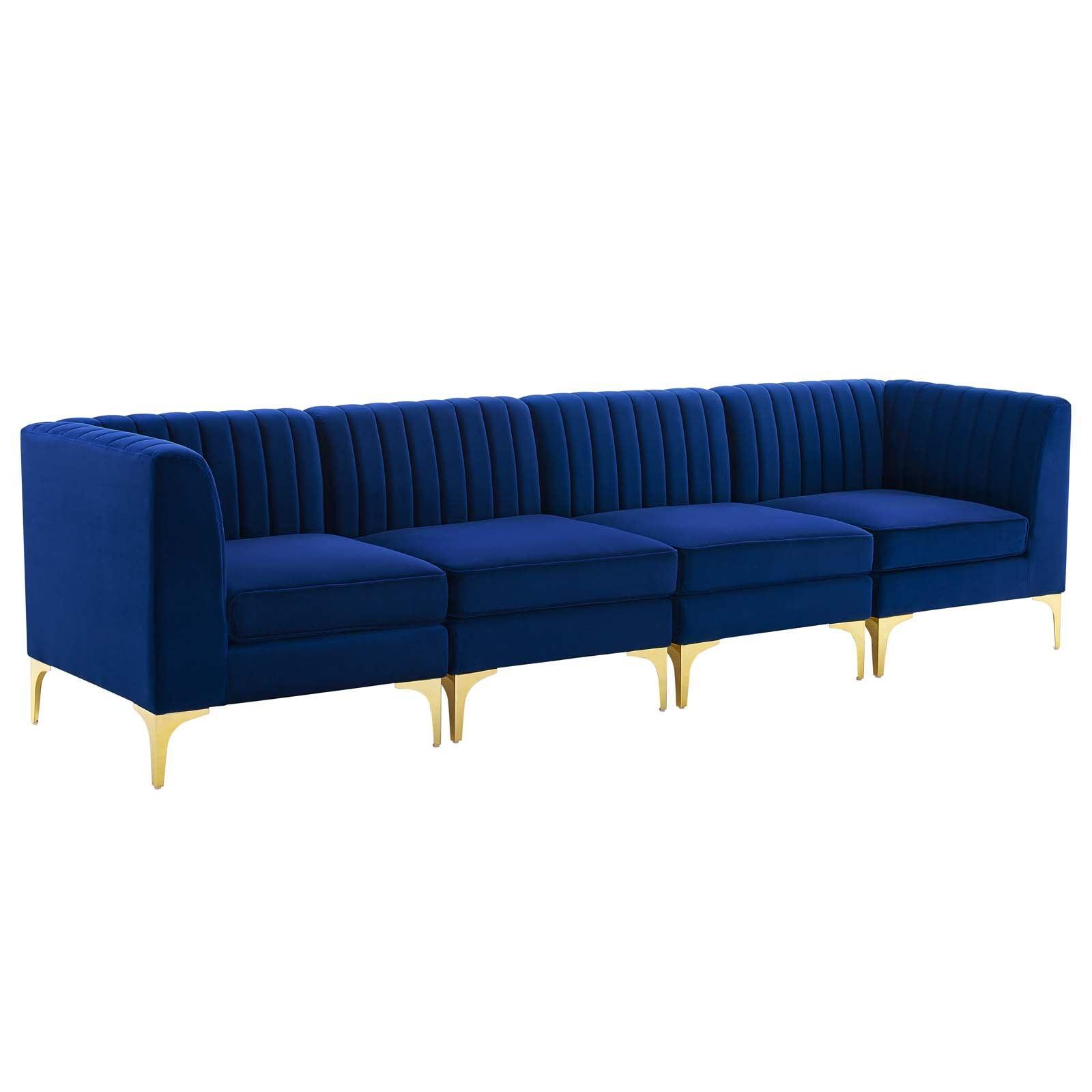 Modway Triumph Channel Tufted Performance Velvet 4-Seater Sofa, EEI-4348 FredCo