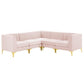 Modway Triumph Channel Tufted Performance Velvet 5-Piece Sectional Sofa, EEI-4350 FredCo