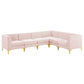 Modway Triumph Channel Tufted Performance Velvet 6-Piece Sectional Sofa, EEI-4352 FredCo