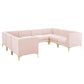 Modway Triumph Channel Tufted Performance Velvet 8-Piece Sectional Sofa, EEI-4353 FredCo
